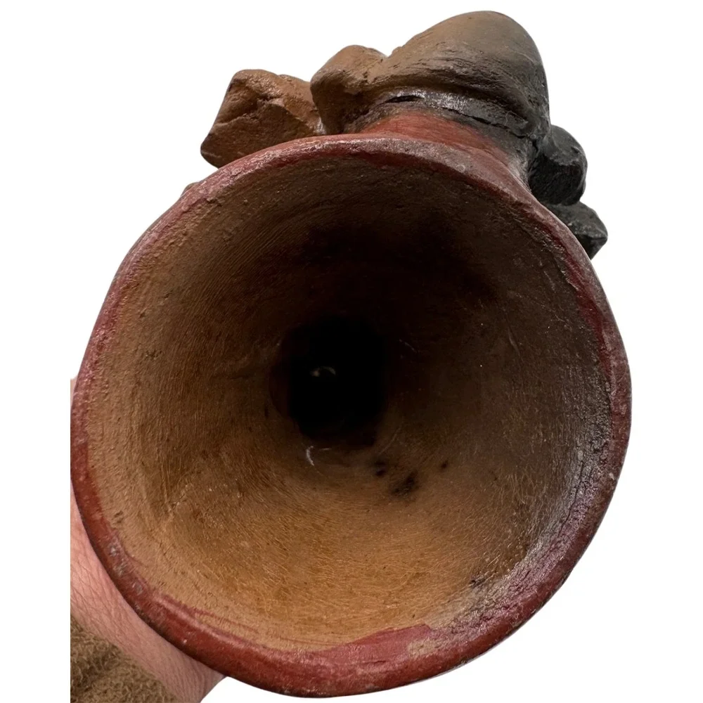 Vintage Mayan Aztec Clay Pottery Flute Tribal Folk Art Snake Collectibles Gift‎
